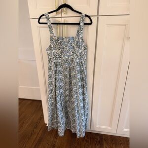 Agua by Agua Bendita White and Blue Dress